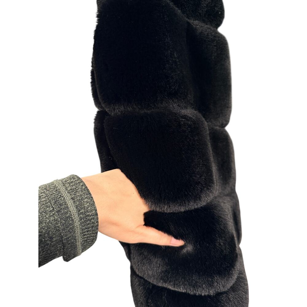 Anthropologie x Apparis L Mink Maya Faux Fur Vest $395 Long Coat Black NEW! - Picture 6 of 11